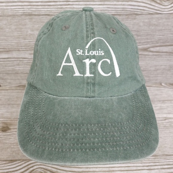 ST LOUIS ARCH LOGO GREEN PORT AUTHORITY TRAVEL TOURIST BASEBALL HAT CAP - Picture 1 of 8